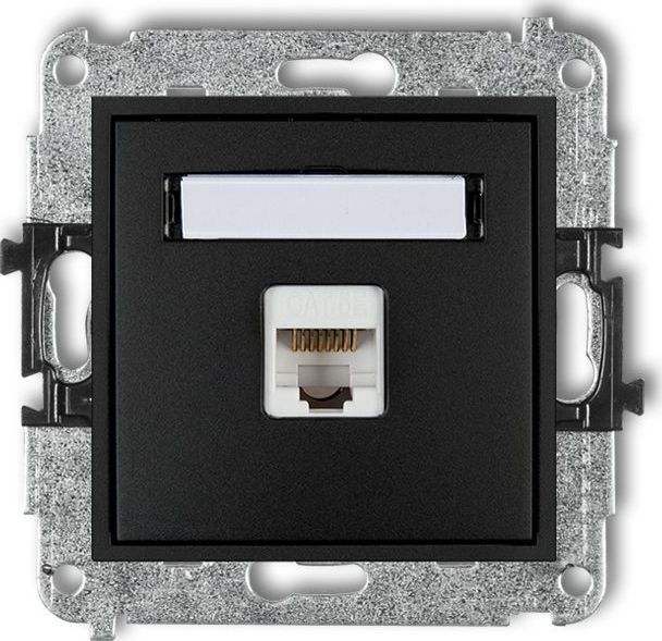 Prizë për kompjuter Karlik MINI 1xRJ45 cat. 5e 8-pin, e zezë