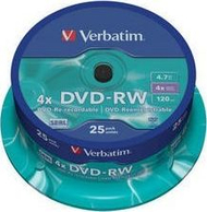 Disk Verbatim DVD-RW, 4x 25 copë, 4.7GB