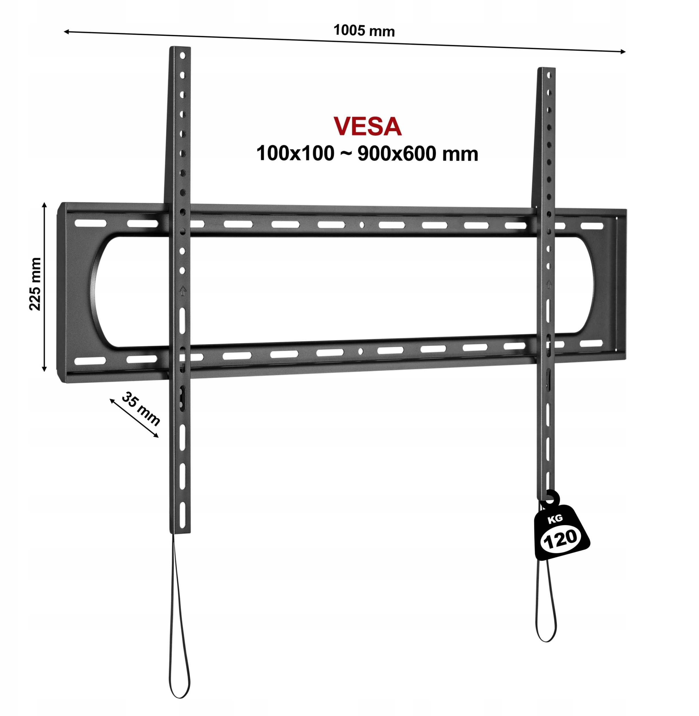 Mbajtëse muri për TV Fiber Novelty C6F, 55"-120", 120 kg, e zezë