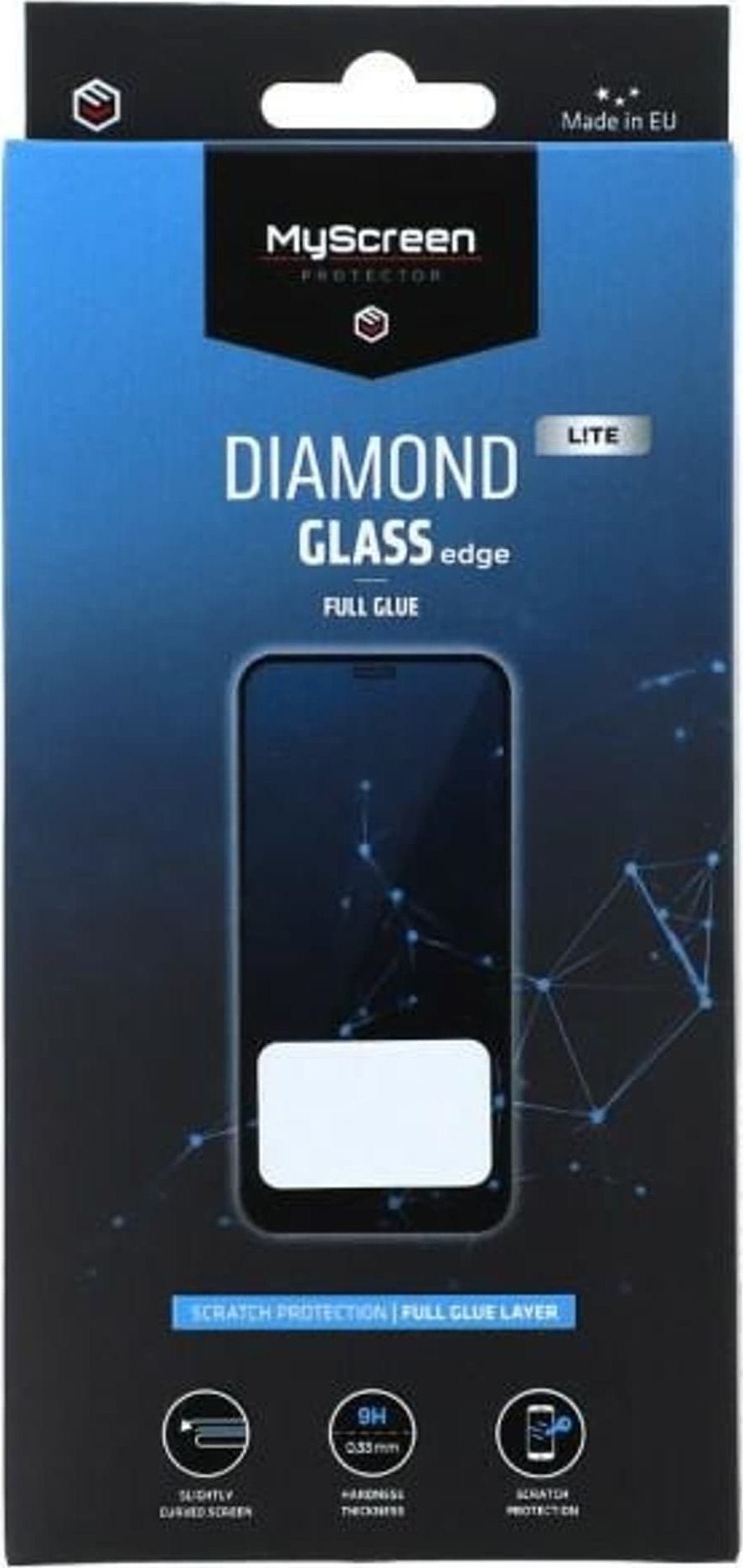 Xham mbrojtës MS Diamond Glass Edge Lite FG për Oppo Reno7 Lite 5G 8 Lite 5G, 9H, i zi