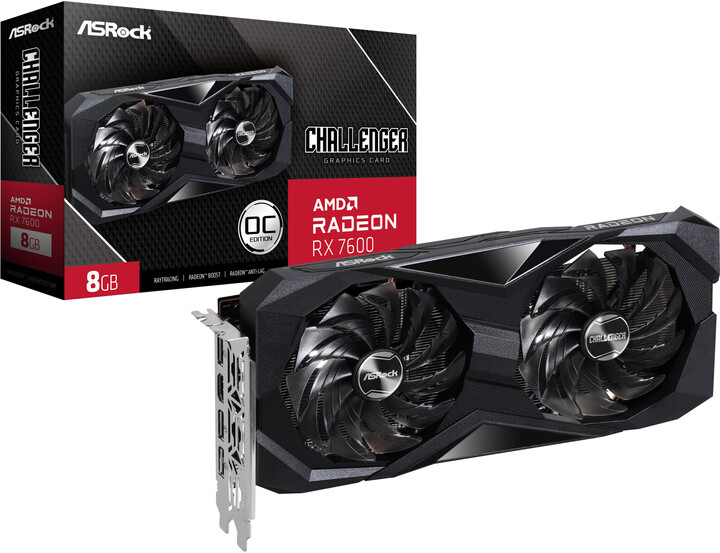 Kartë grafike VGA AMD ASROCK Radeon RX 7600 Challenger 8G OC, 8GB GDDR6, HDMI, 3xDP