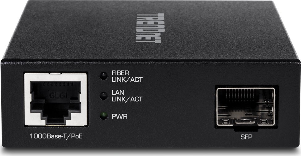 Konvertor media TRENDnet TFC-PGSFP, PoE 2.6W, 10/100/1000 Mbps, i zi
