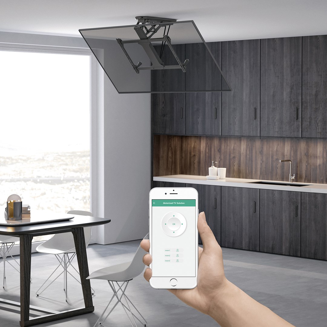 Mbajtëse tavani për TV Maclean MC-880T, 32"-70", 35 kg, e zezë