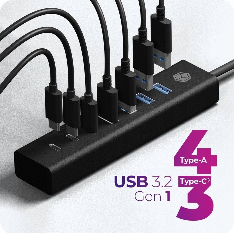 Hub USB ICY BOX IB-HUB1737-C3, USB 3.2 Gen 1 Type-C, 5000 Mbit/s, i zi