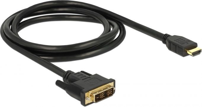 Kabllo Delock HDMI në DVI-D, 2m, e zezë