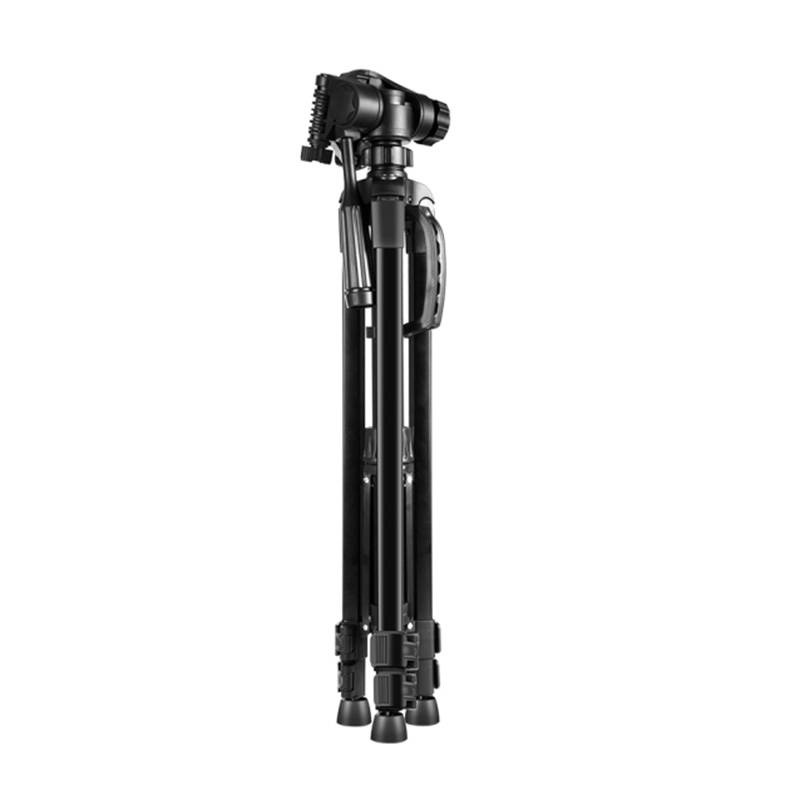 Trekëmbësh Puluz Tripod Stand, kokë 3D 360°, mbajtës telefoni, i zi