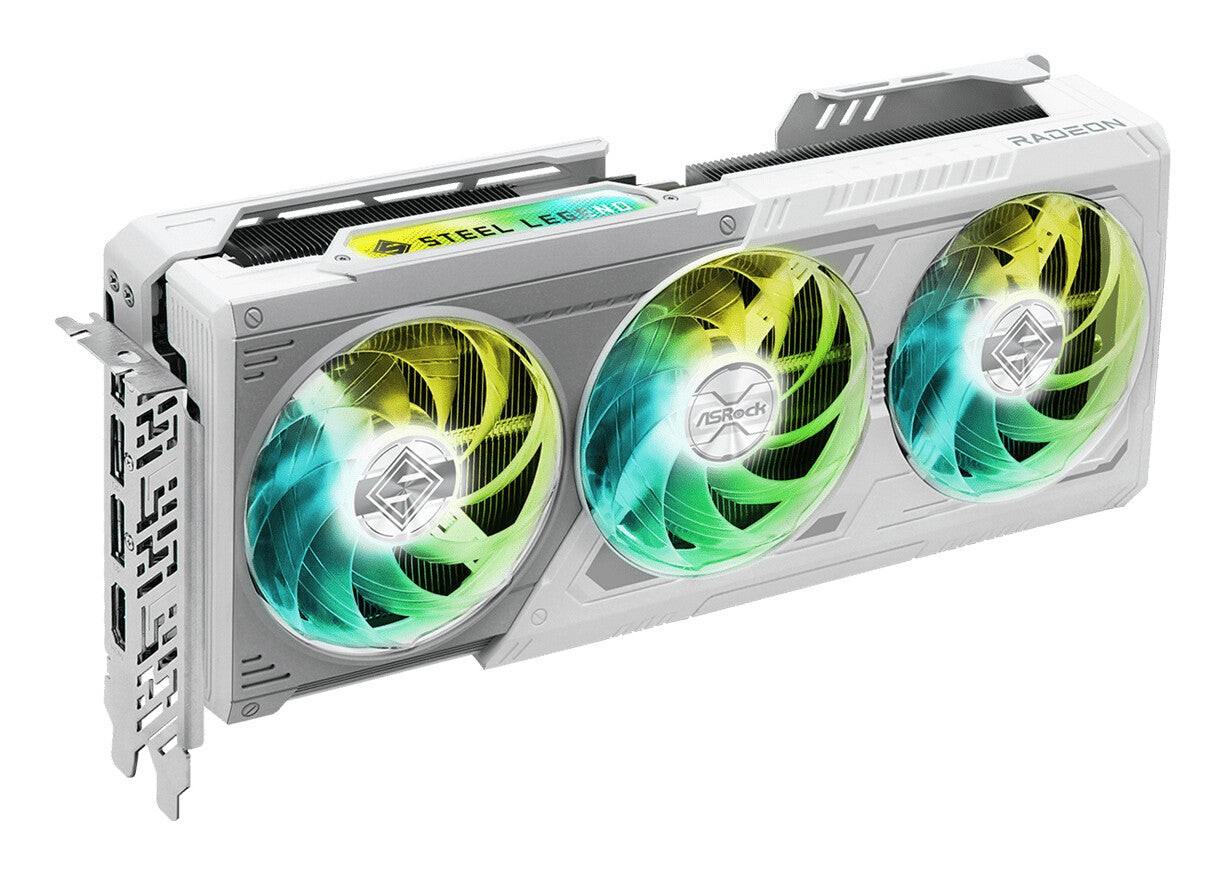 Kartë grafike ASRock Steel Legend Radeon RX 9070 XT, 16GB GDDR6, PCI Express 5.0 x16, gri