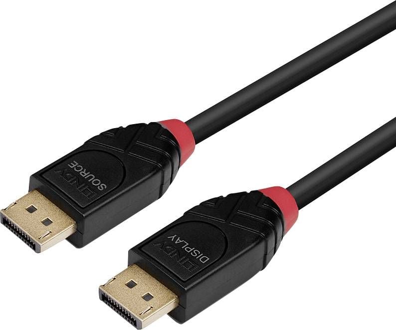 Kabllo DisplayPort Lindy Active 1.4, 10m, 8K 60Hz, e zezë