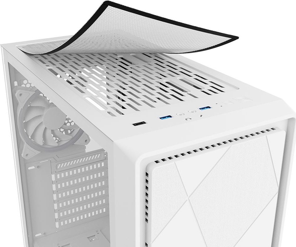 Kasë Sharkoon VS8 RGB, e bardhë, Midi Tower
