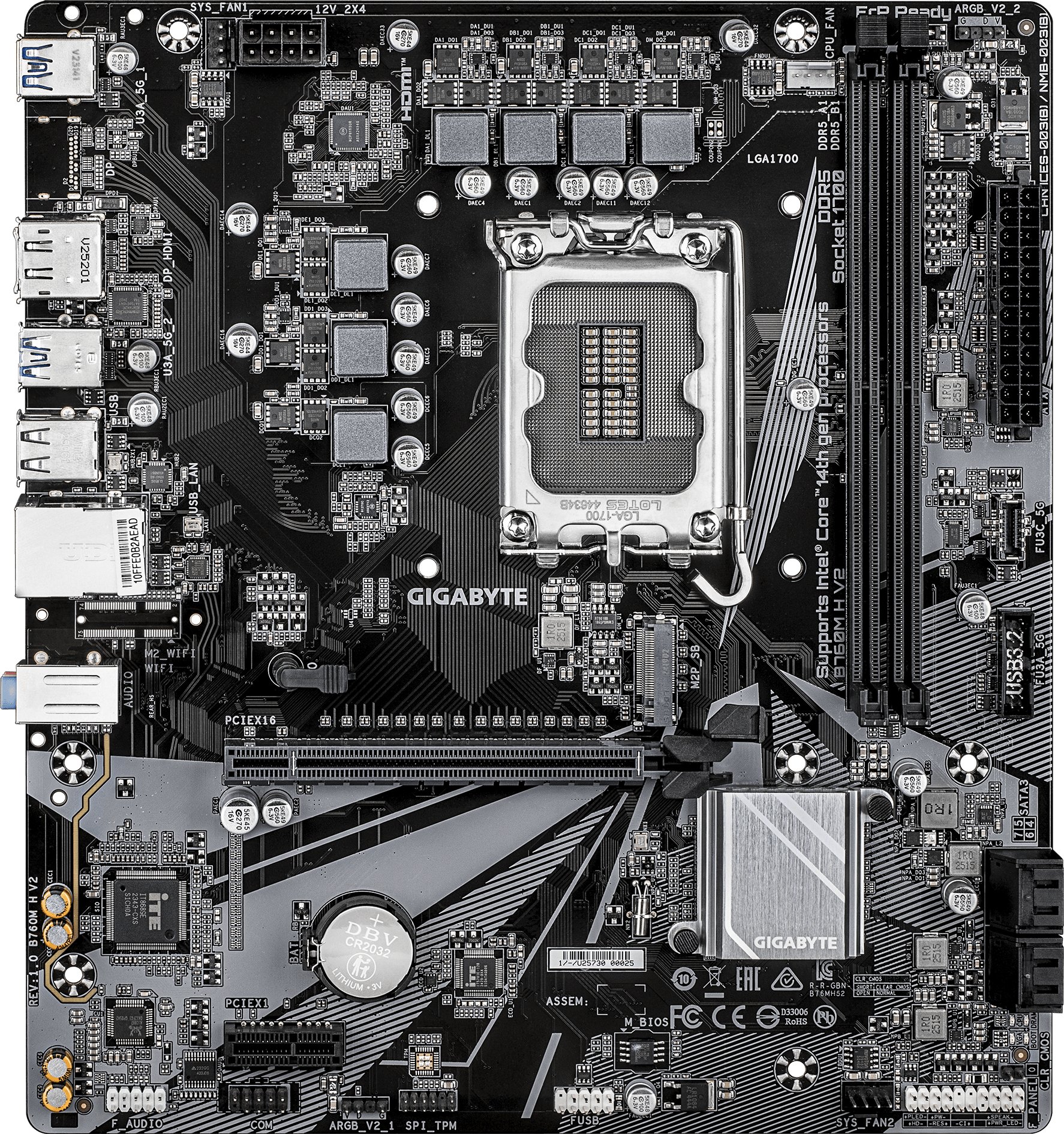 Pllakë amë Gigabyte B760M H V2, DDR5, Micro ATX