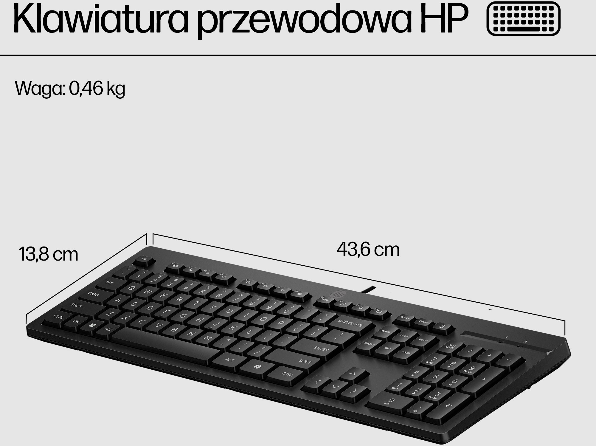 Tastierë HP 125, USB, paraqitje QWERTZ Zvicër, e zezë