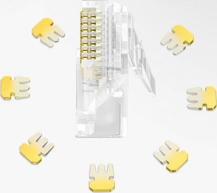 Set konektorë RJ45 Ugreen 50961, 10 copë, Cat 6, transparent