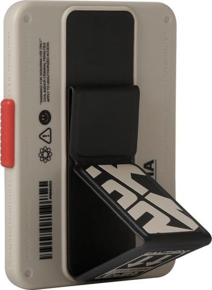 Kartëmbajtës magnetik për telefon Skinarma Spunk, me grip dhe stand, ivory