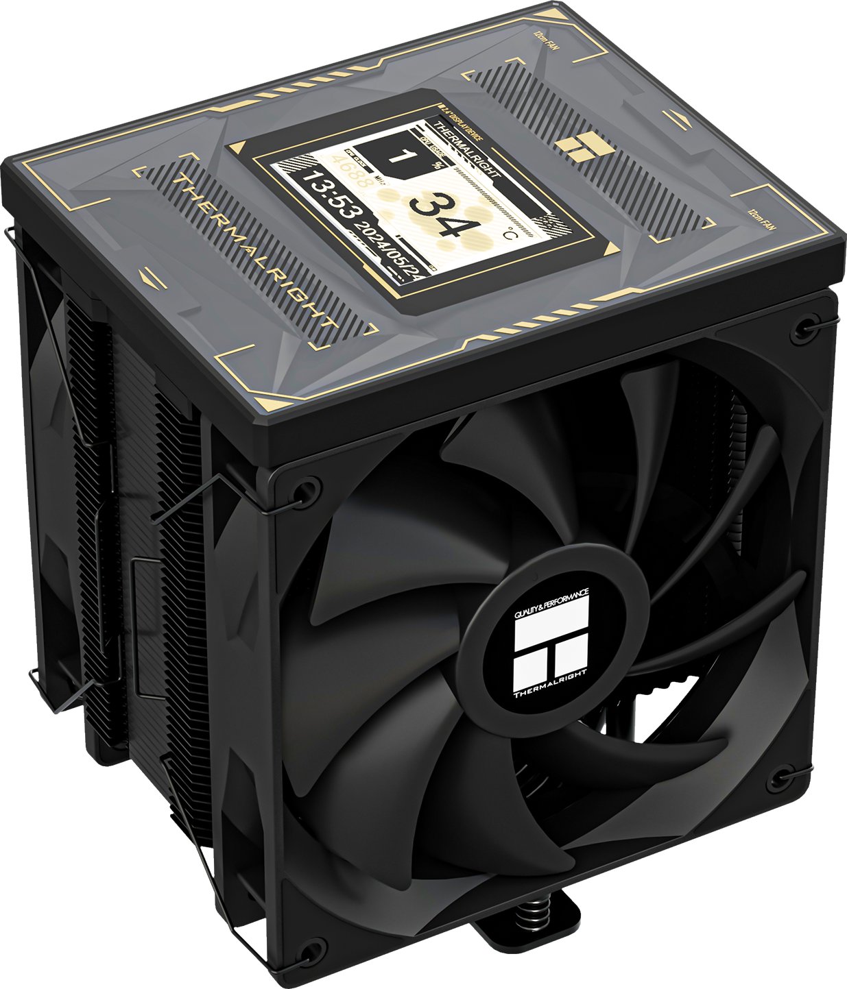 Ftohës CPU Thermalright Burst Assassin 120 Vision Digital, ekran IPS 2.4", dy ventilatorë 120mm, i zi