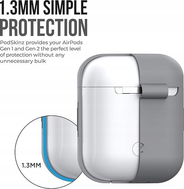 Mbështjellës mbrojtës KeyBudz Elevate për AirPods, me karabinë, kompatibil me karikim pa tel, i zi