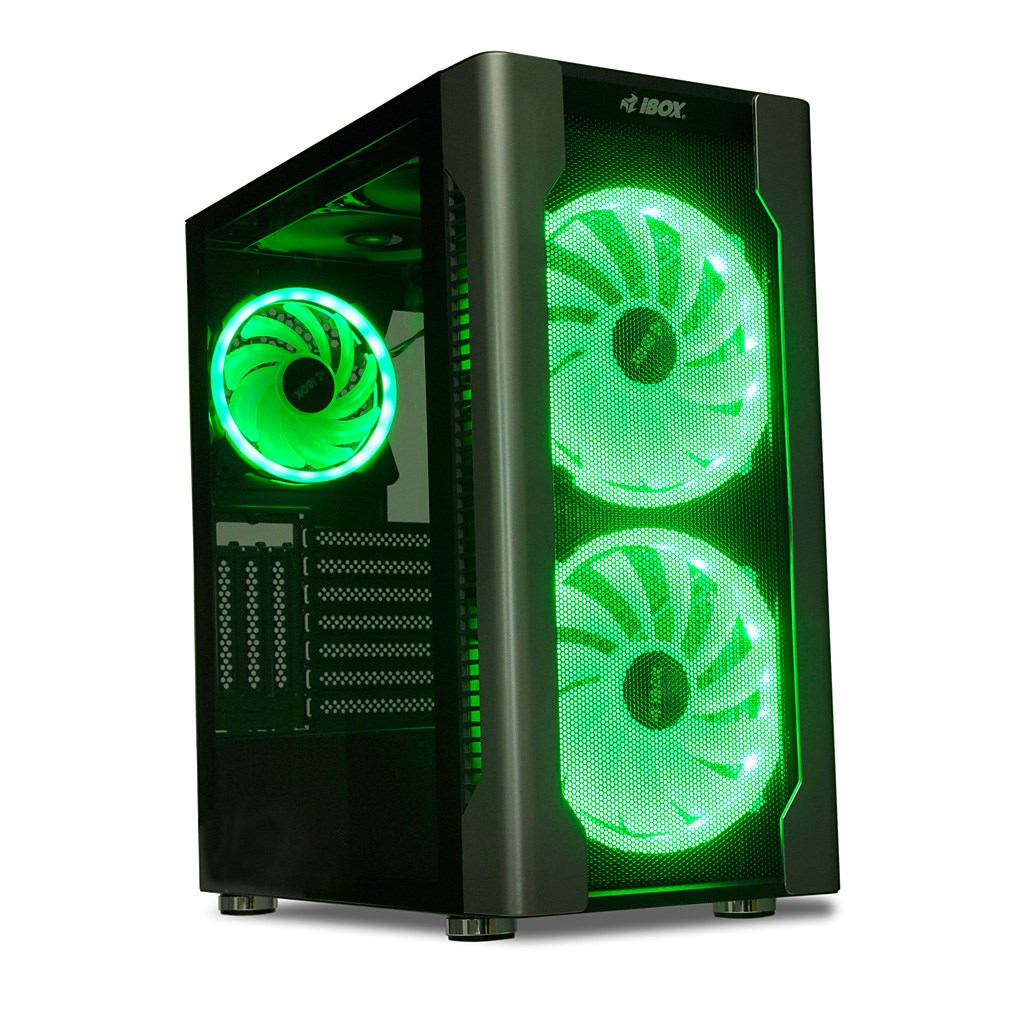 Kullë kompjuteri iBOX Chiron ZH68, ATX, xham i temperuar, e zezë