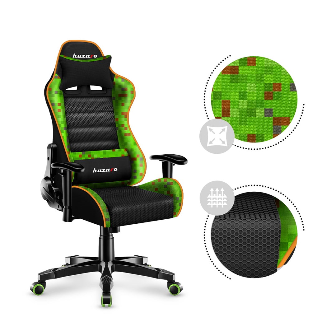 Гејмерска столица за деца Huzaro Ranger 6.0 Pixel Mesh, 130 kg, 100-160 cm, црна