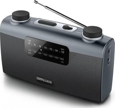 Radio xhepi Muse M-025 R, FM MW, me altoparlant, gri