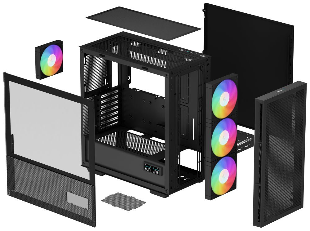 Kasë Deepcool CH560 Digital / MidT, e zezë