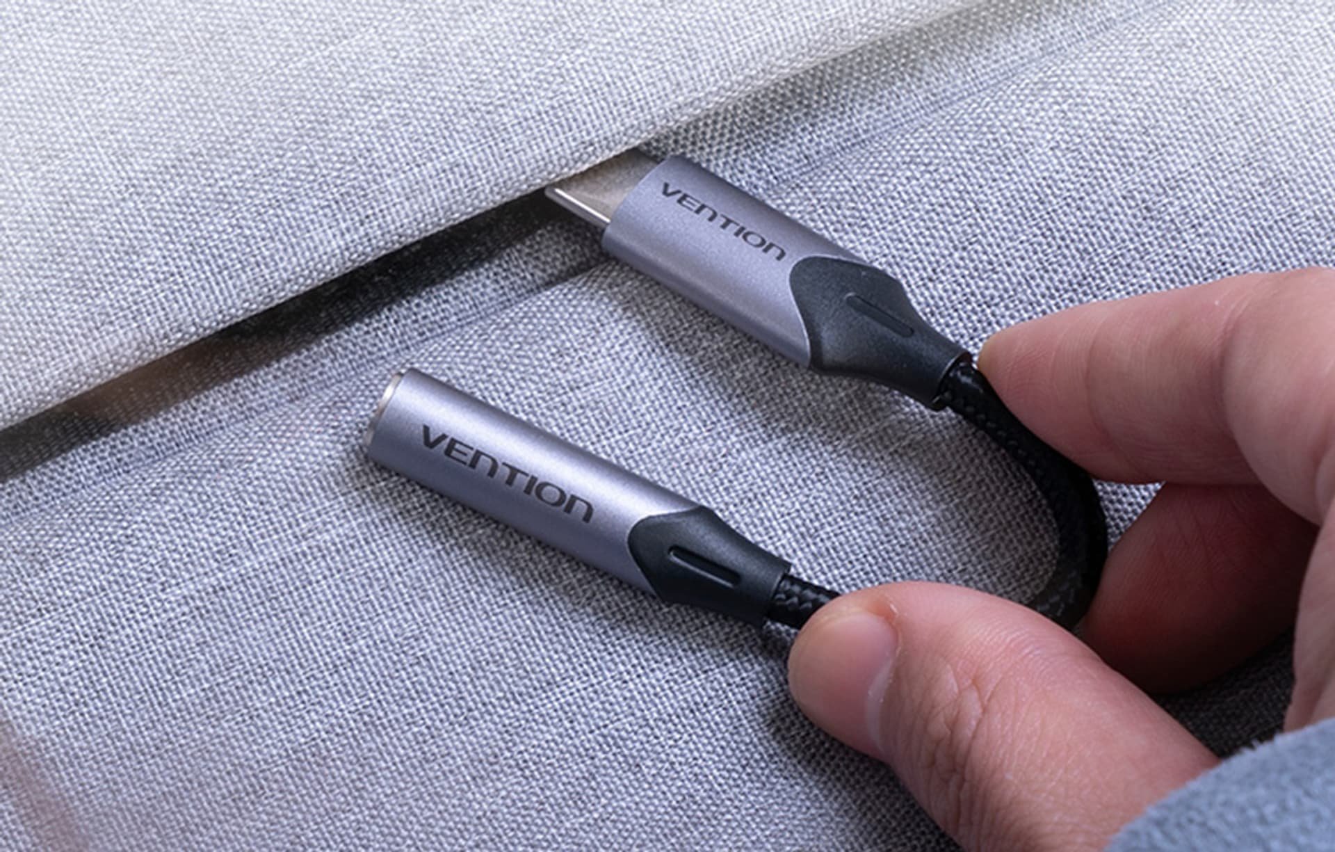 Adapter audio Vention BGJHA, USB C në 3.5 mm, 0.1m, gri