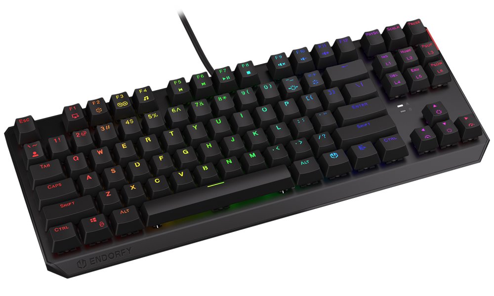 Tastierë ENDORFY Thock TKL, Kailh Blue RGB, e zezë