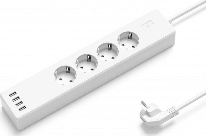 Kabllo vazhduese me 4 priza Meross WiFi 1,8 m (MSS010), e bardhë
