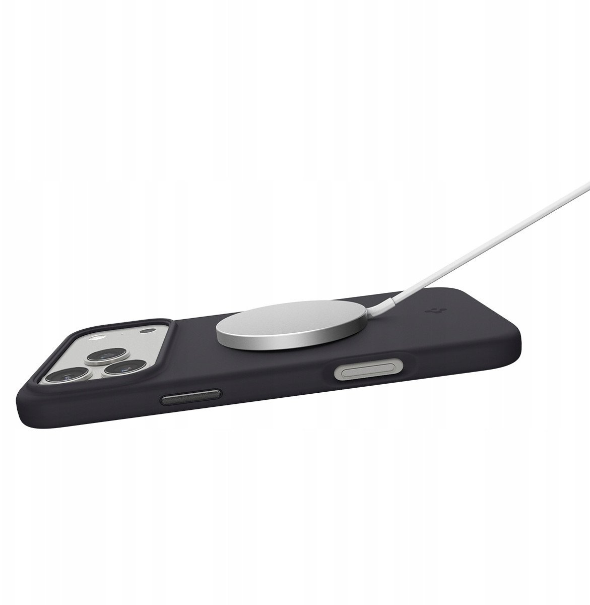 Mbulesë telefoni Spigen Silicone Fit MagSafe, për iPhone 17 Pro, silikoni, e zezë