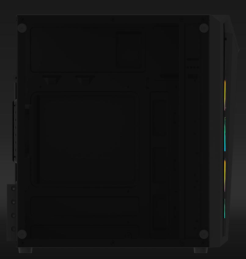 Kuti PC Aqirys BellatrixPRO Mini Tower, Mini ITX Micro ATX, dritë Rainbow RGB, e zezë