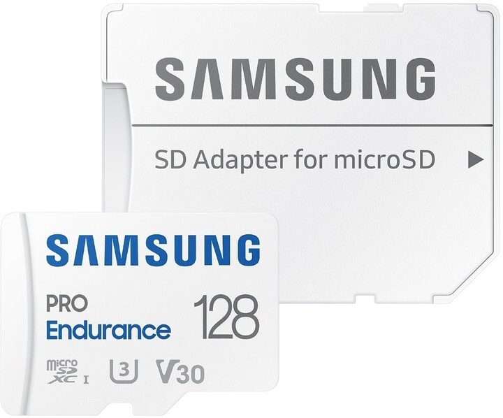 Kartë memorie Samsung Micro SDXC 128GB PRO Endurance UHS-I U3 (Class 10) + pështatës SD