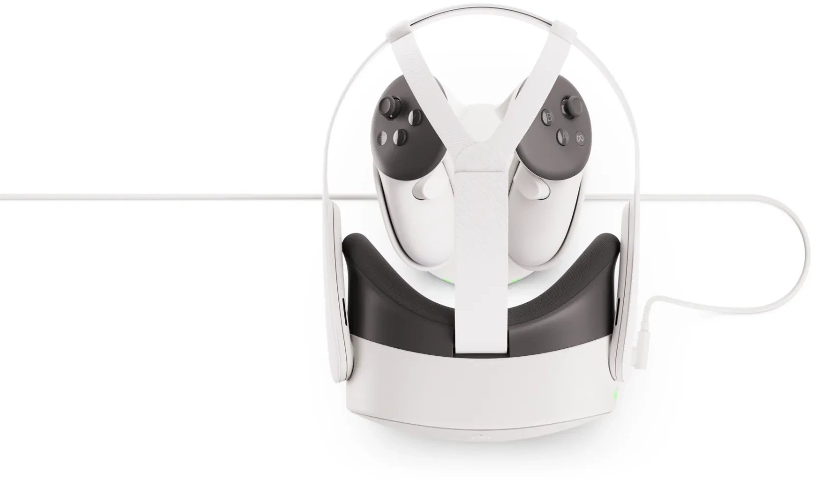 Dok karikues për VR Meta Quest Compact, për Quest 3 dhe Quest 3S, i bardhë