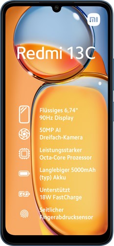 Celular Redmi 13C, 6.74", 128GB, 4GB RAM, i kaltër