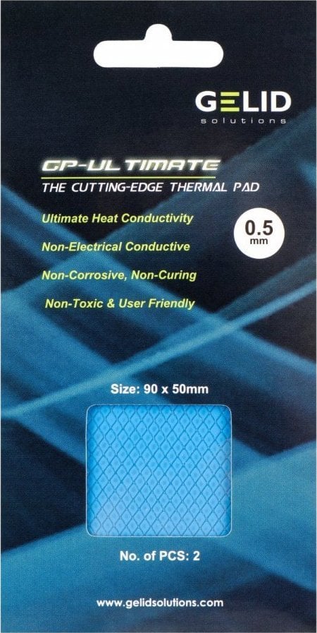 Pad termik Gelid Solutions GP-Ultimate, 90x50x0.5mm, paketë 2 copë, blu