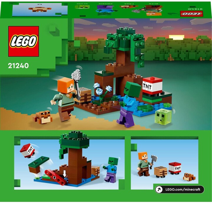 Set LEGO® Minecraft 21240 Swamp Adventure, 65 pjesë
