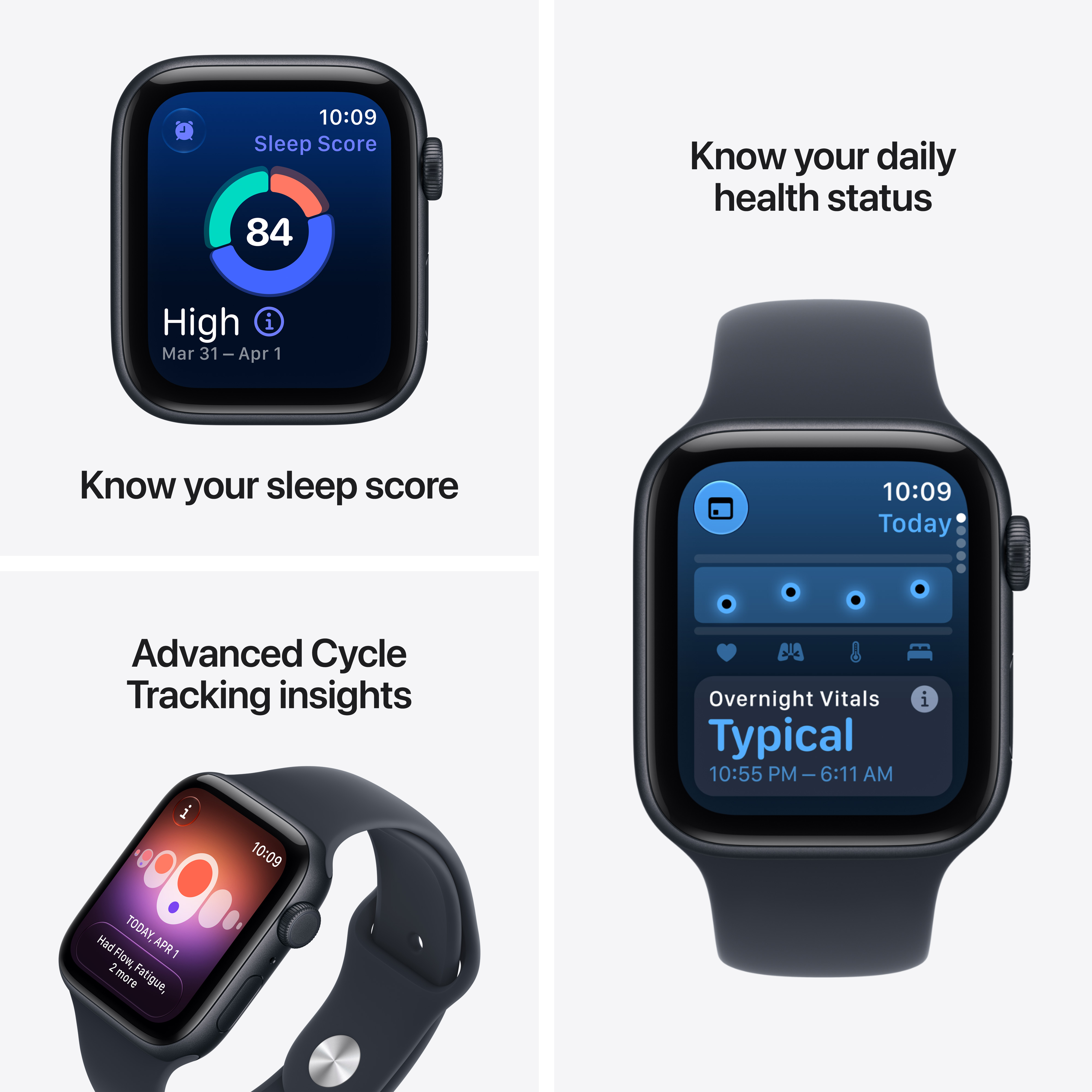 Apple Watch SE3 v2 GPS + Cellular 44mm Starlight Aluminum Case with Sand Sport Band, M/L
