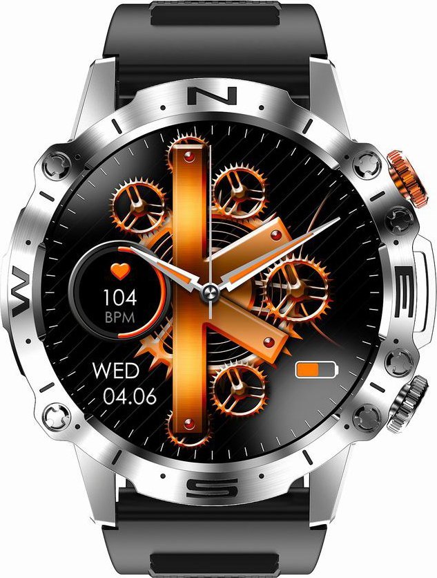 Smartwatch Mski Gravity GT20-2, ekran 1.43" AMOLED, Bluetooth, e zezë