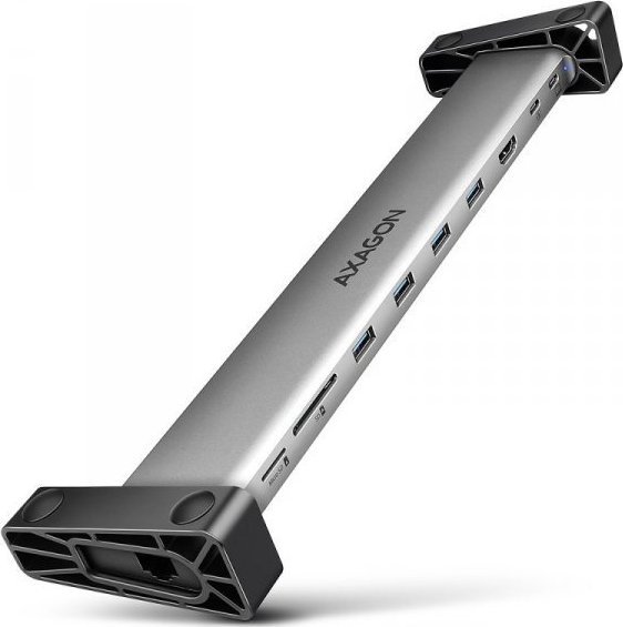 Hub USB Axagon HMC-10HLS, 9in1, USB C, 4K, argjendtë