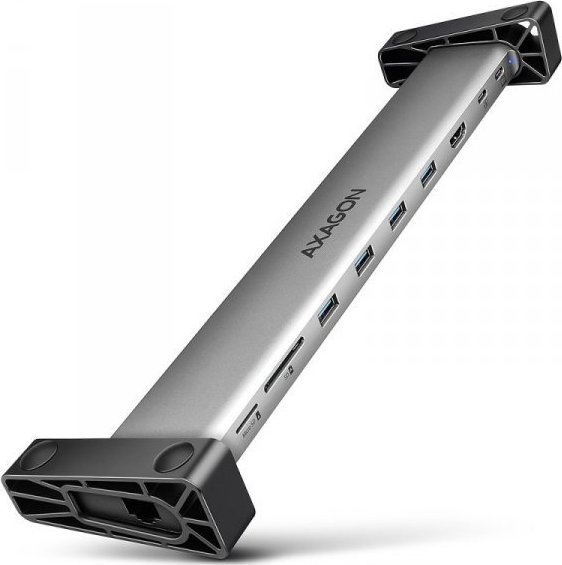 Hub USB Axagon HMC-10HLS, 9in1, USB C, 4K, argjendtë