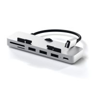USB Hub Satechi USB-C Clamp Pro, i argjendtë