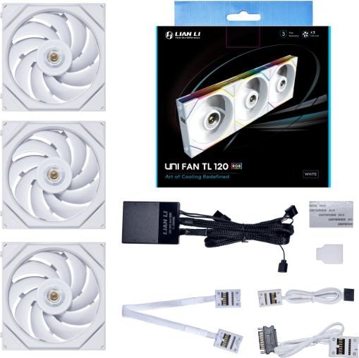 Ventilator PC Lian Li UNI FAN TL, 120mm, Triple Pack, i bardhë