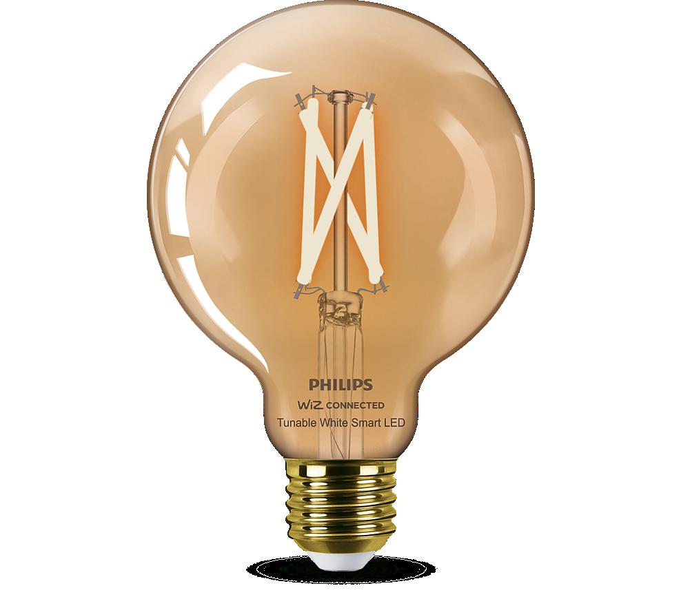 Llambë inteligjente Philips Smart Filament G95, E27, 7W, amber