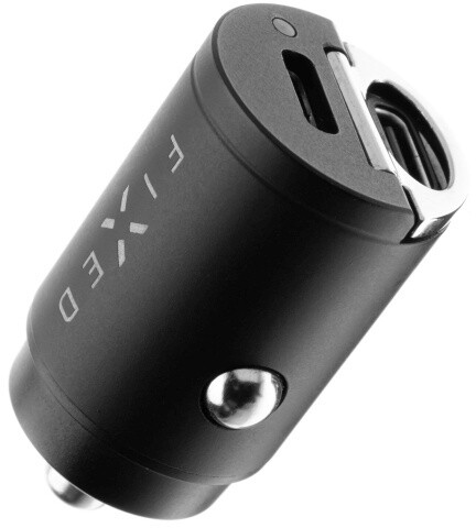 Karikues për veturë FIXED, 2x USB-C, PD, 30W, i zi