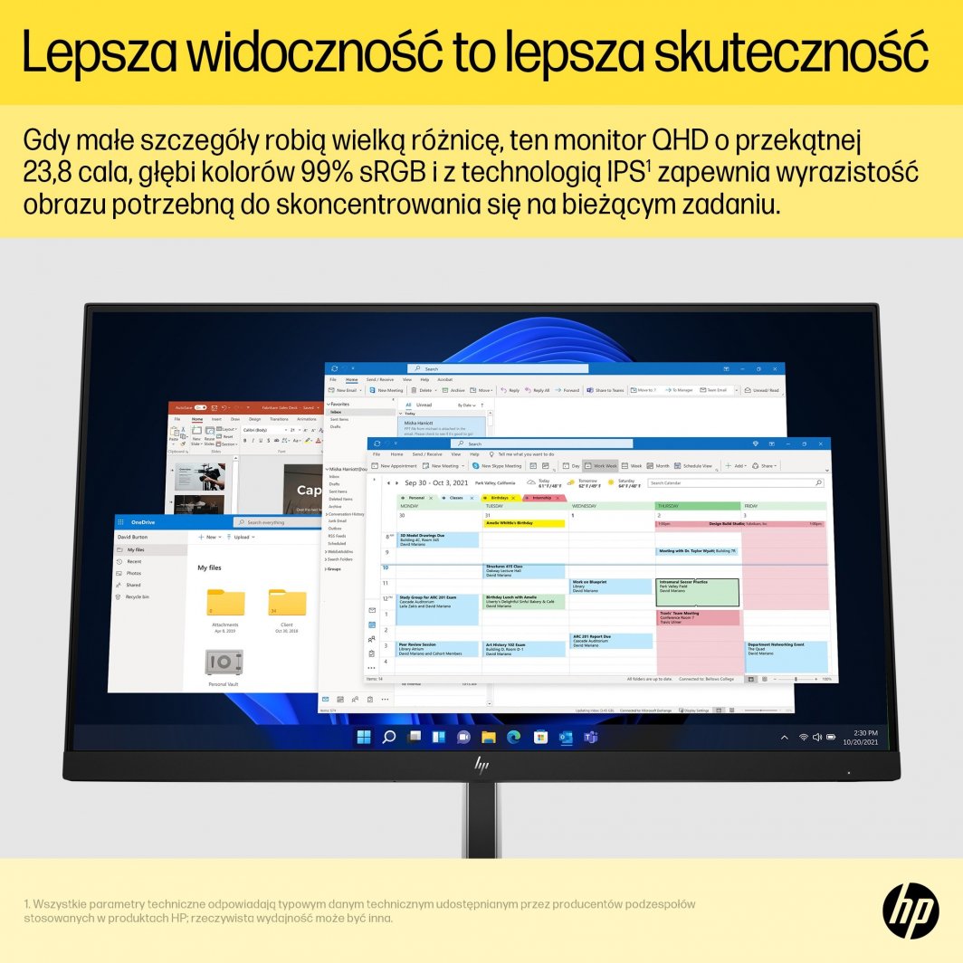 Monitor HP E24q G5, 23.8", 2560 x 1440 (WQHD), 75Hz, i zi / i argjendtë