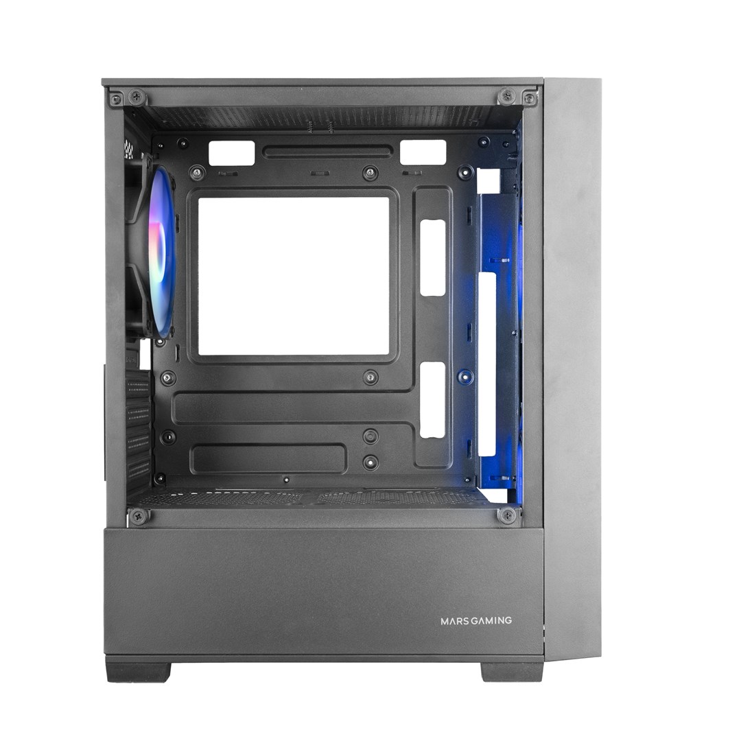 Kasa gaming Mars Gaming MC VORTEX, mini tower MicroATX, 3 fshesa FRGB 120mm, e zezë