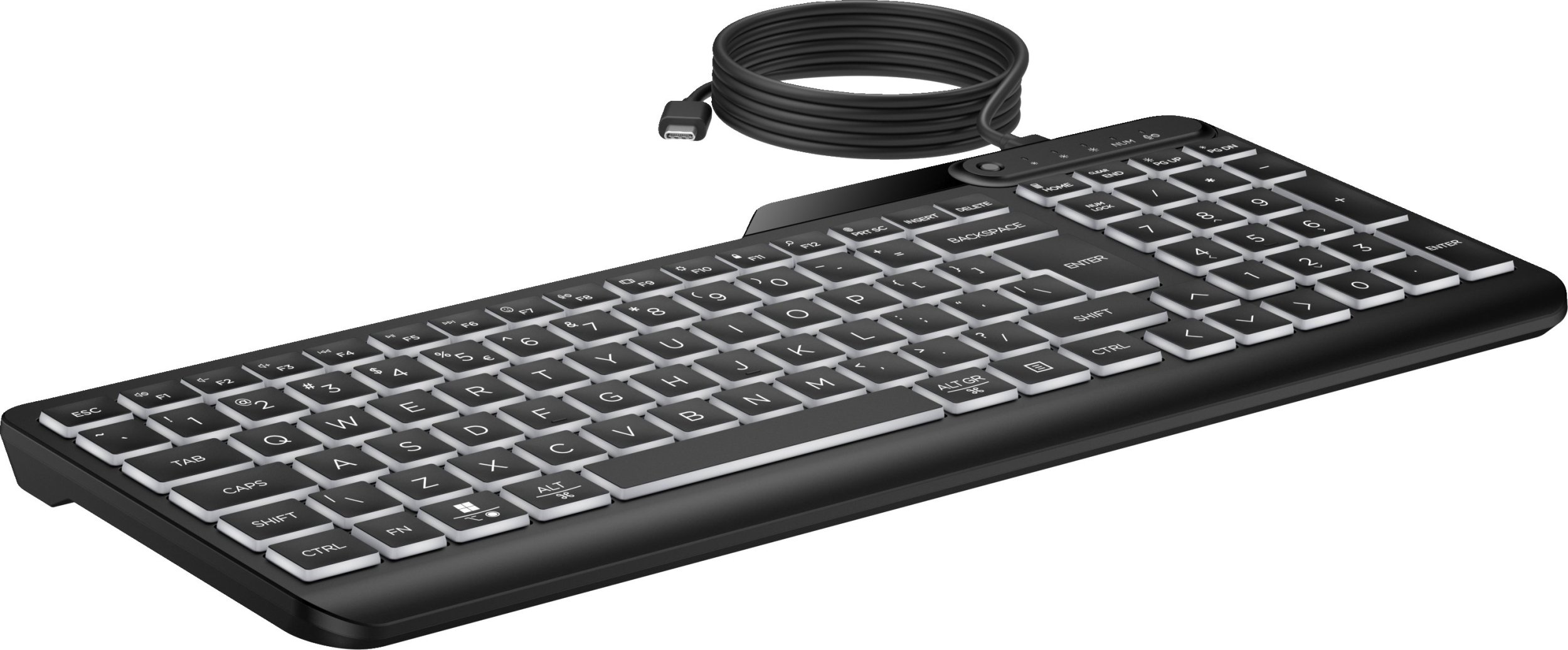 Tastierë HP 405, 65%, multi device, me ndriçim, gjermanisht, e zezë