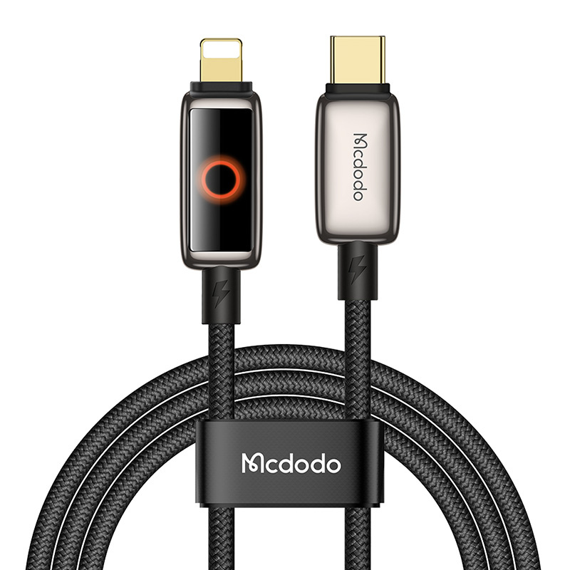 Kabllo karikimi Mcdodo CA-6670 USB-C në Lightning, 1.2m, 36W, e zezë