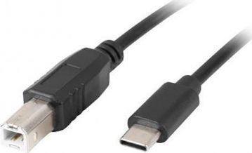 Kabllo USB Lanberg USB-C (M) -> USB-B (M) 2.0, 3m, e zezë, ferrite