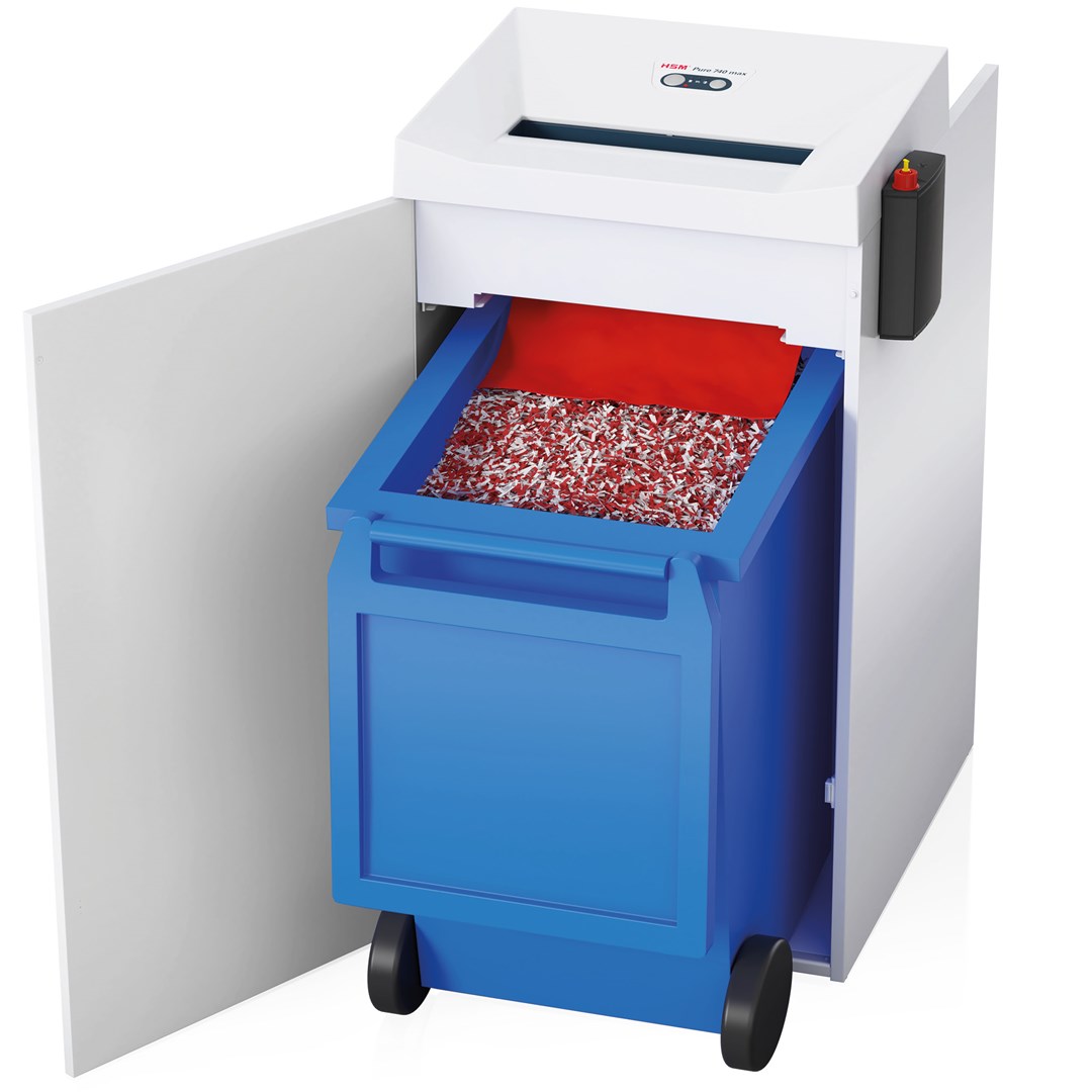 Shredder dokumentesh HSM Pure 740 Max, 240L, prerje 4.5x30 mm, i bardhë