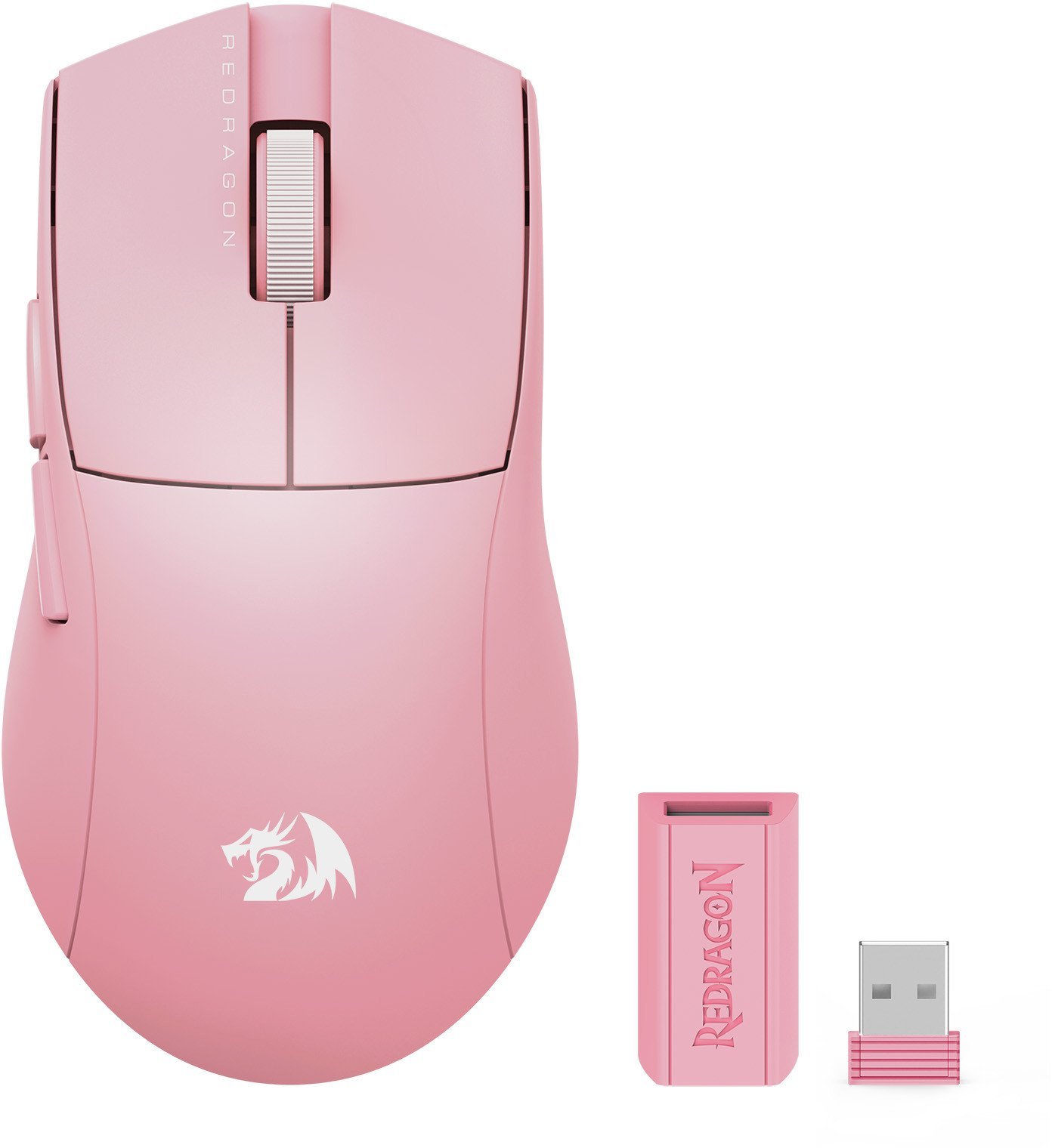 Maus gaming Redragon K1NG M916P LIT 1K, wireless dhe me kabllo, 49g, rozë