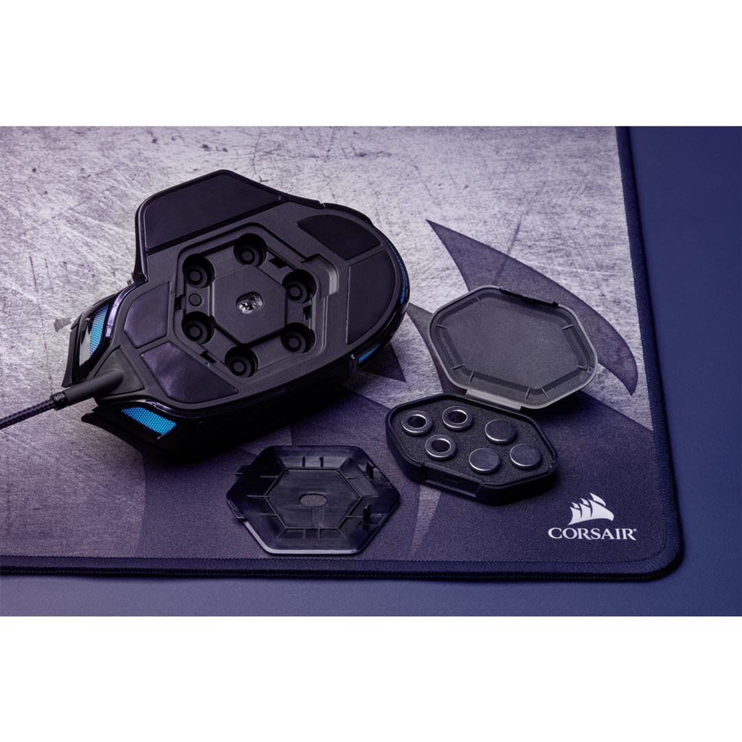 Гејминг глушец Corsair NIGHTSWORD RGB, со кабел, 18000 DPI, црн