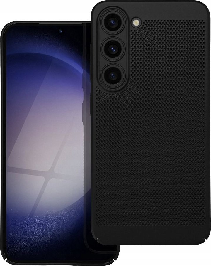 Këllëf telefoni Breezy për Samsung Galaxy A55 5G, plastik, ajrosës, i zi